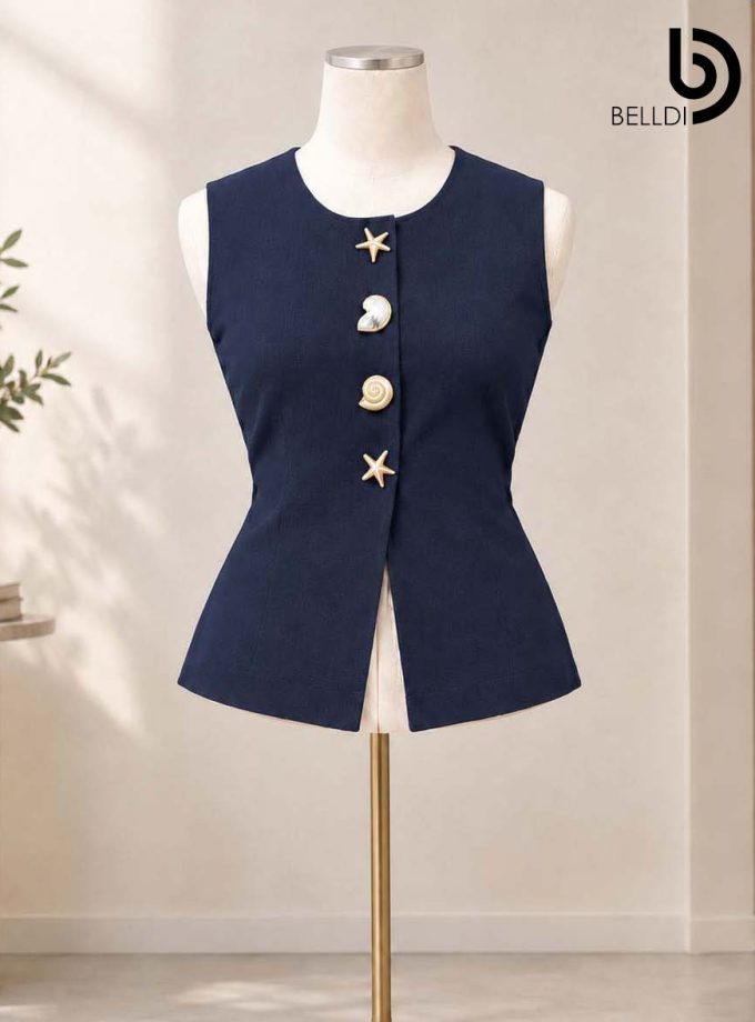 SLEEVELESS BUTTON FRONT TOP