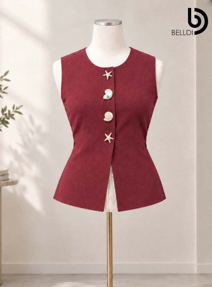 SLEEVELESS BUTTON FRONT TOP