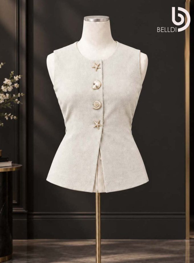 SLEEVELESS BUTTON FRONT TOP