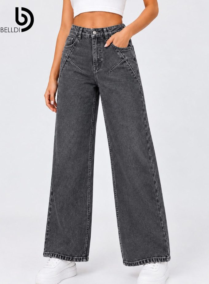 HIGH-WAIST WIDE-LEG GEANS