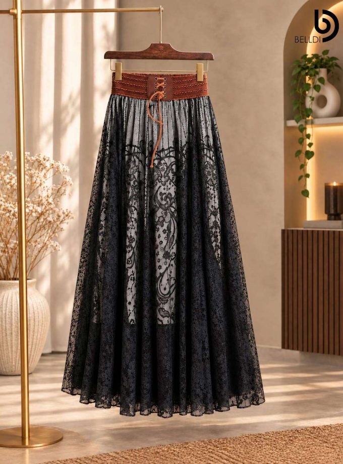 BLACK LACE SKIRT