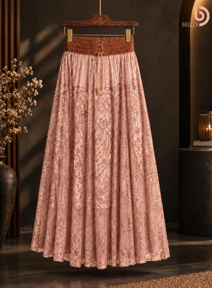 BROWN LACE SKIRT