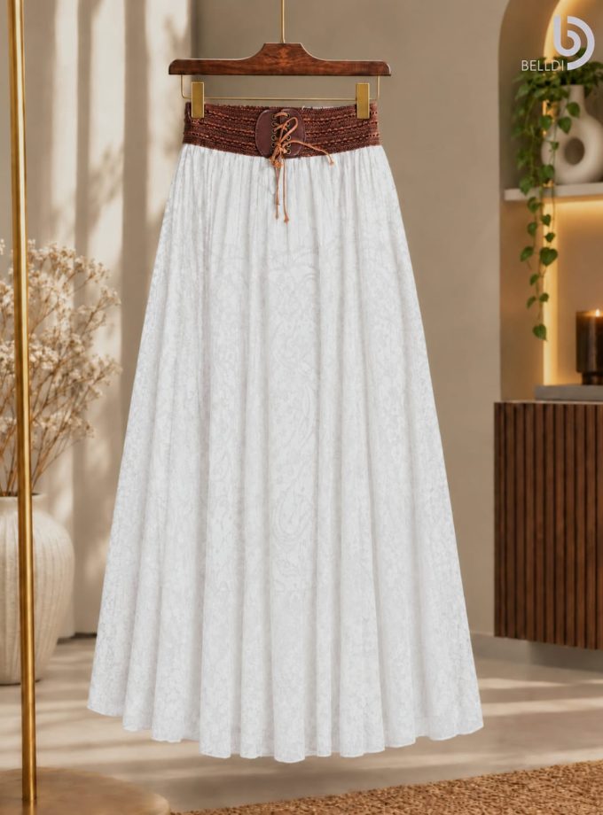 WHITE LACE SKIRT