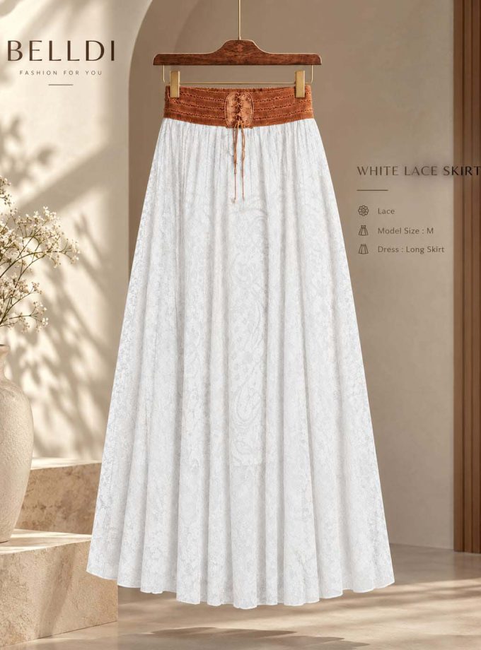 WHITE LACE SKIRT
