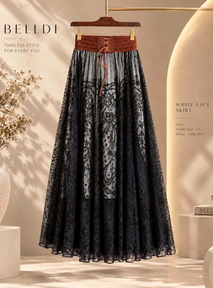 BLACK LACE SKIRT