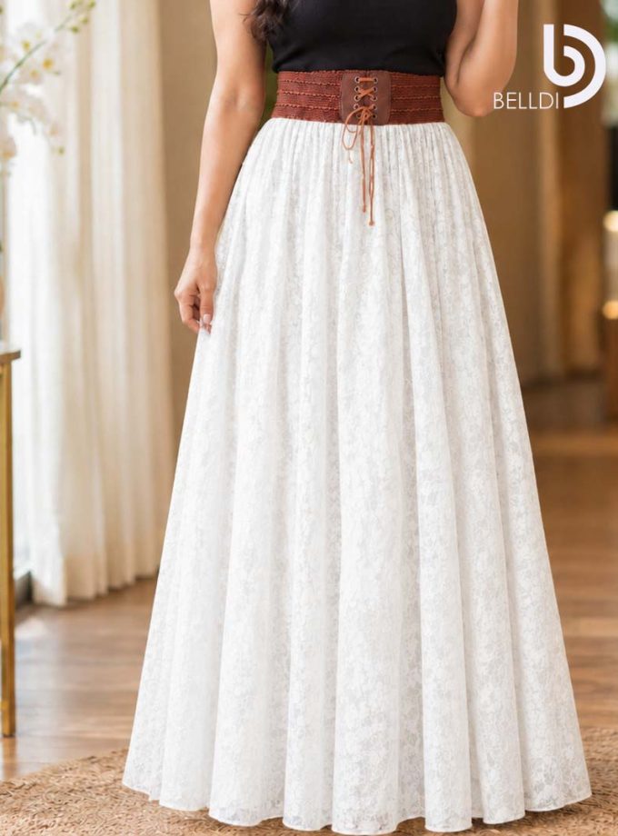 WHITE LACE SKIRT
