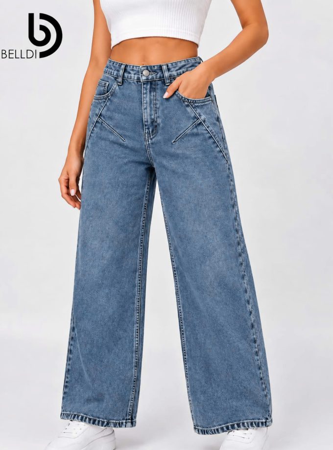 HIGH-WAIST WIDE-LEG GEANS