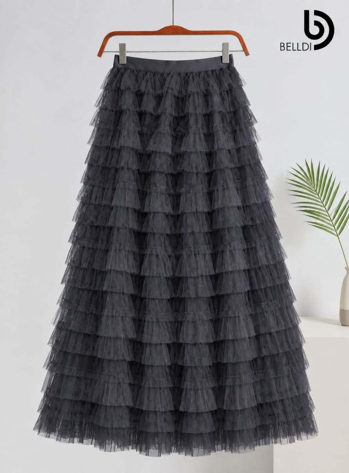 LACE RUFFLE SKIRT