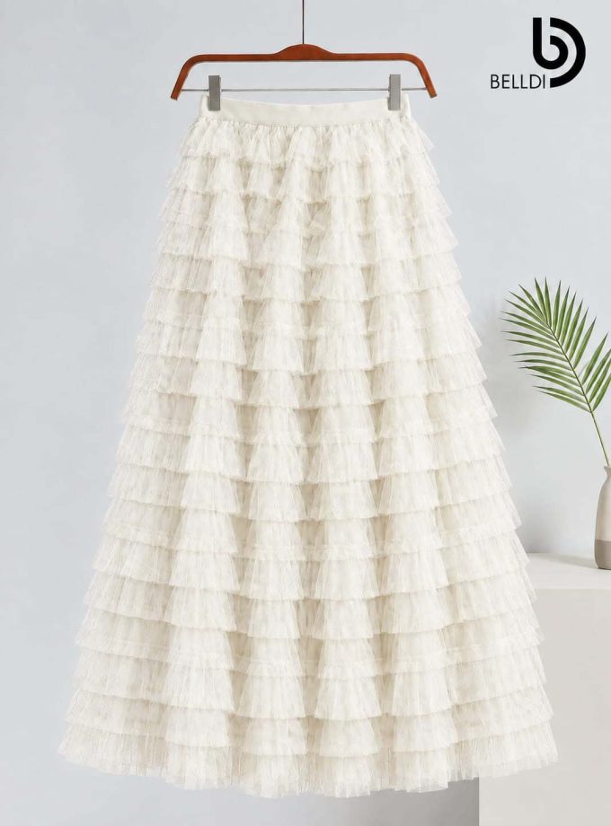 LACE RUFFLE SKIRT