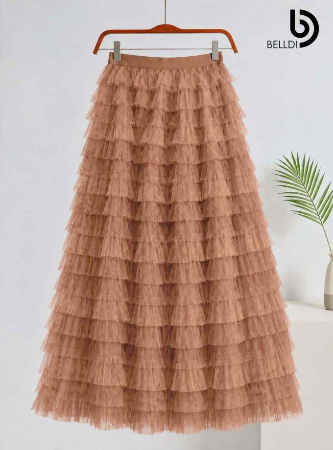 LACE RUFFLE LONG SKIRT