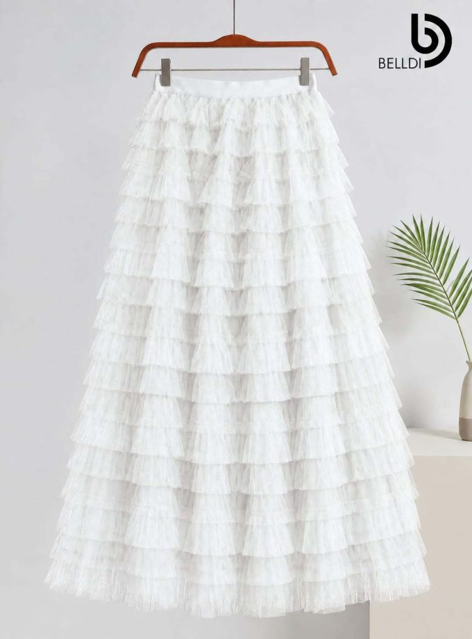 LACE RUFFLE SKIRT