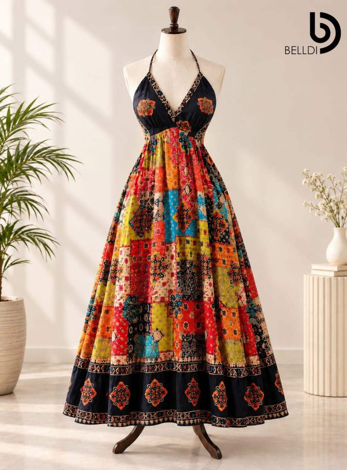 MULTICOLOUR MAXI FROCK