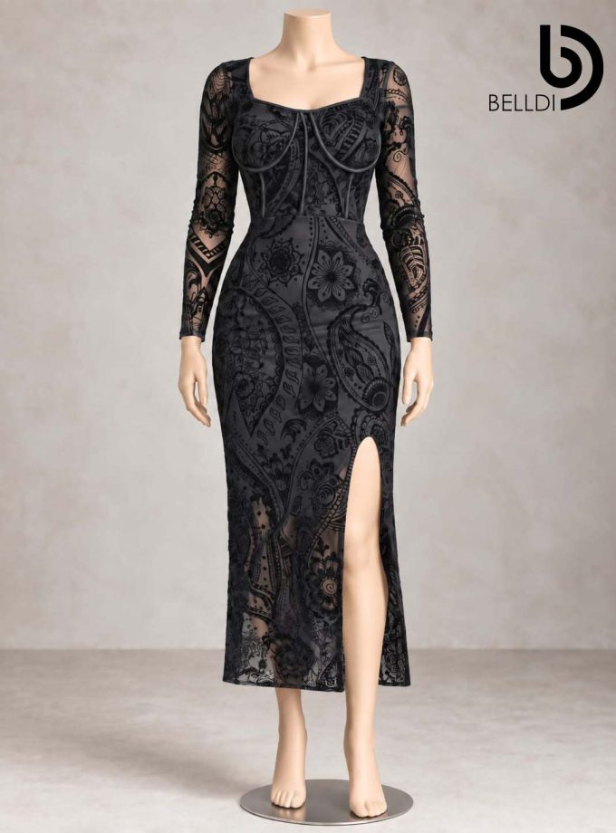 PAISLEY PRINT BODYCON DRESS