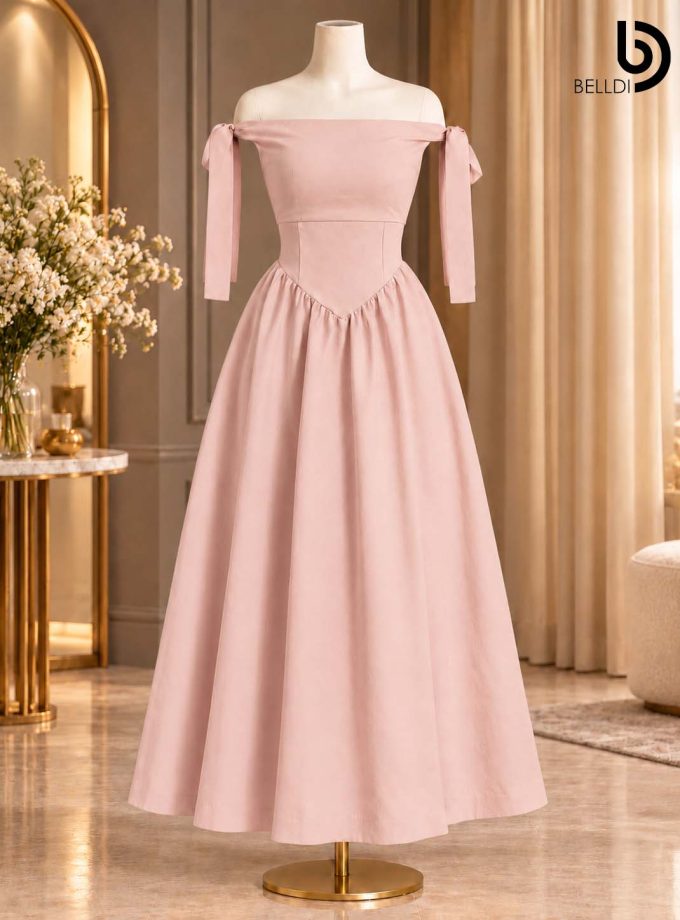 ROYAL TIE-STRAP MAXI DRESS