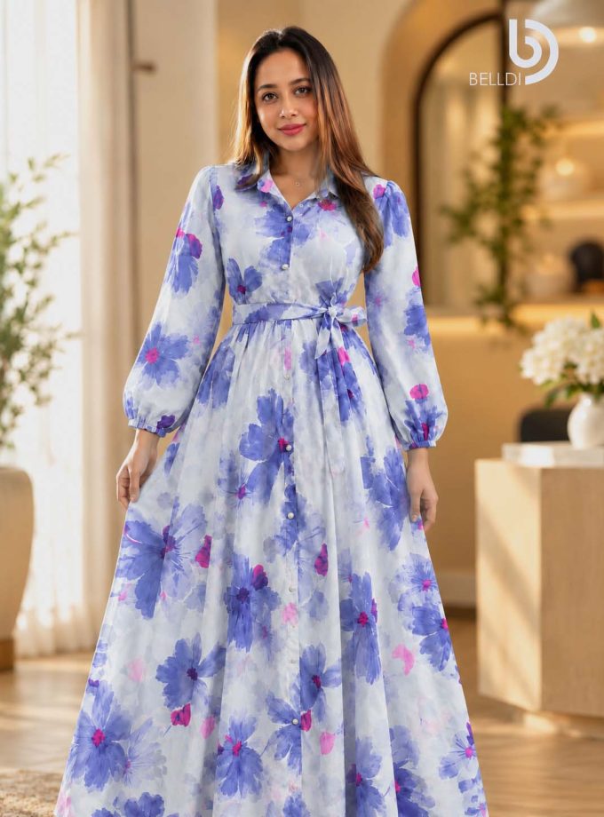 AQUA BLOOM MAXI DRESS