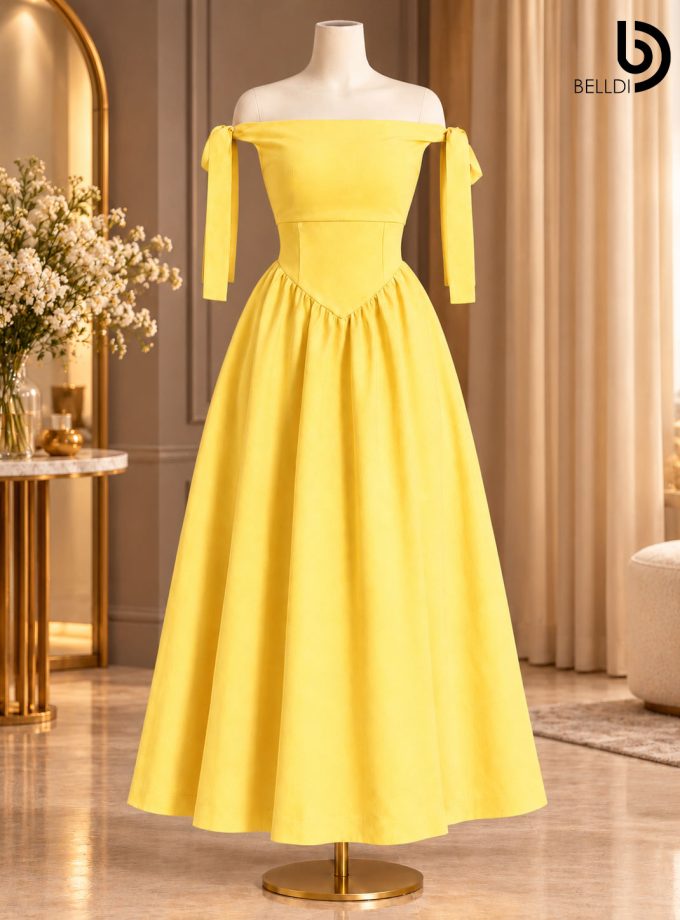 ROYAL TIE-STRAP MAXI DRESS