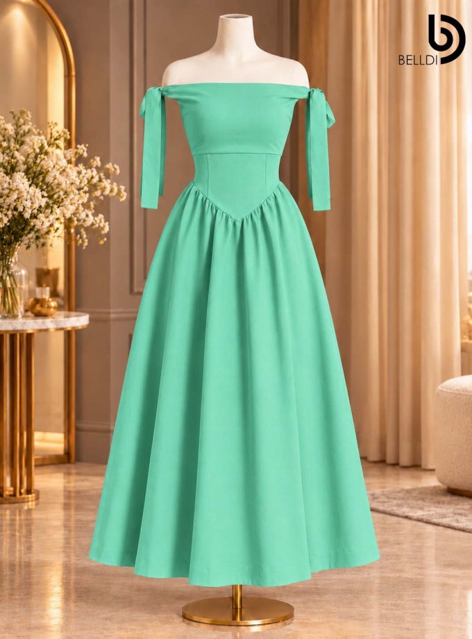 ROYAL TIE-STRAP MAXI DRESS