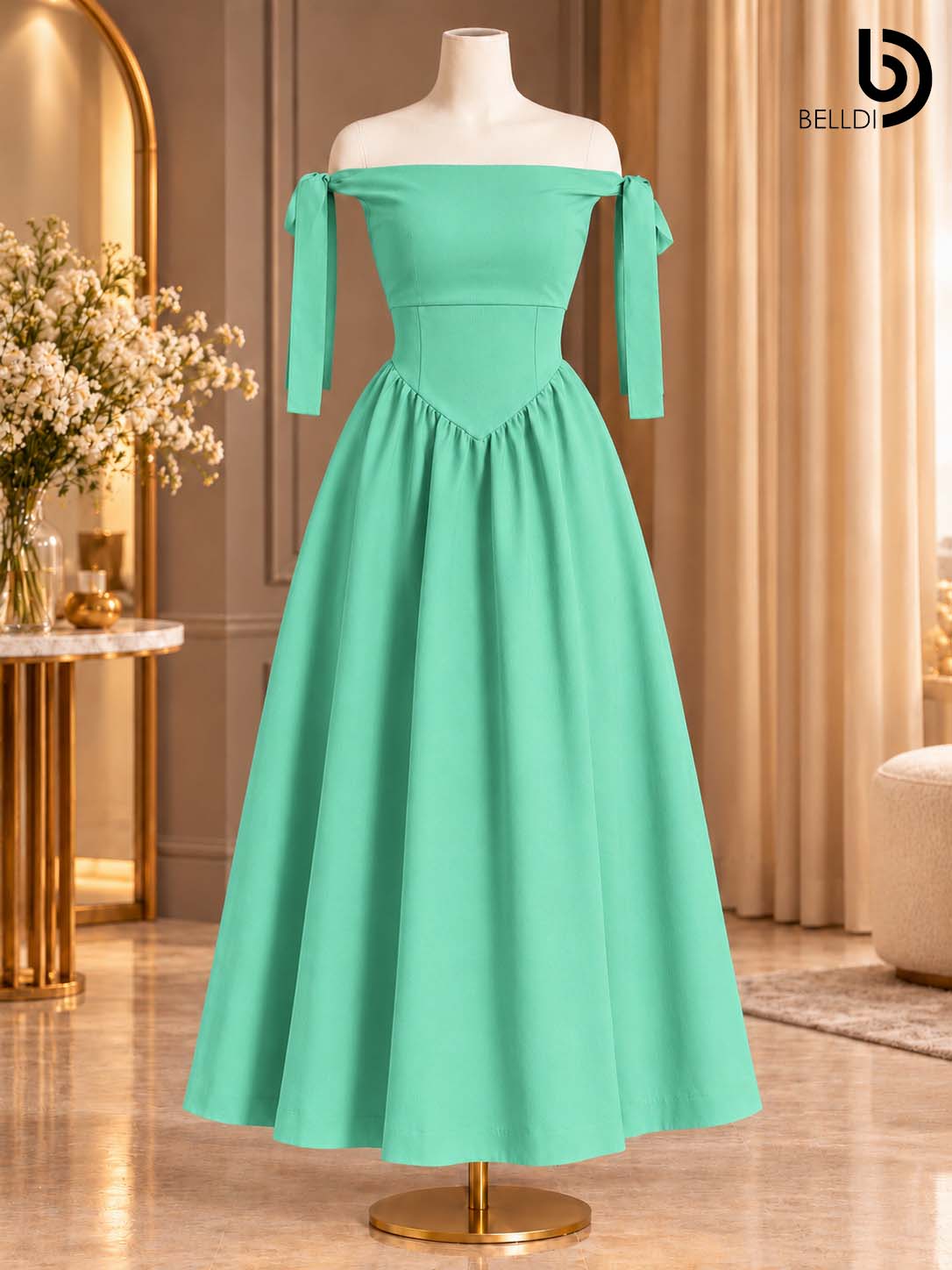 ROYAL TIE-STRAP MAXI DRESS