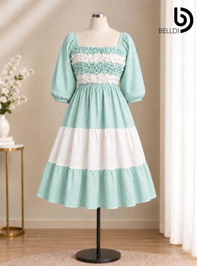 BLOSSOM TIERED MIDI DRESS
