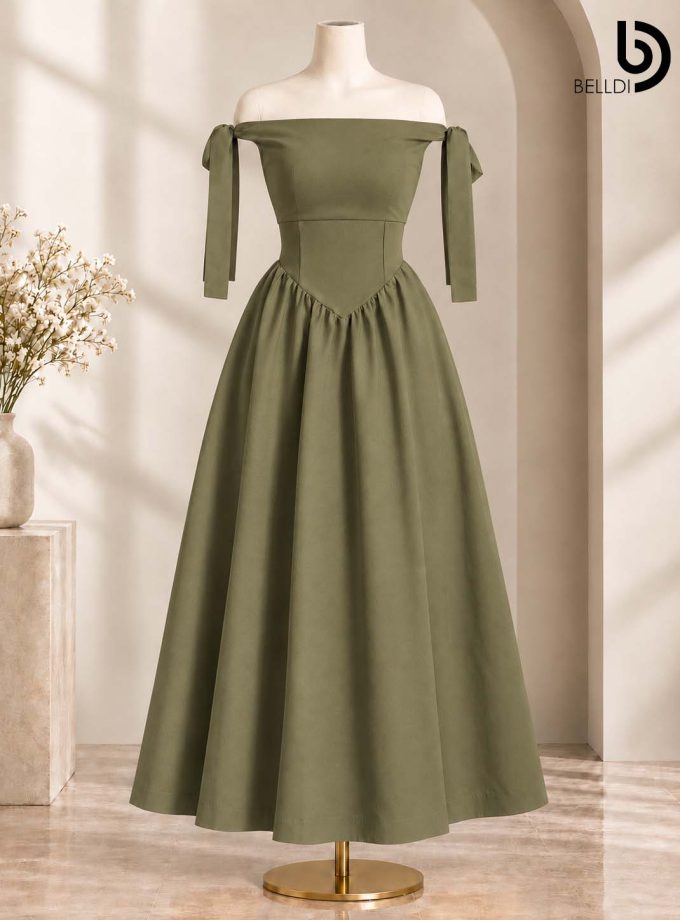 ROYAL TIE-STRAP MAXI DRESS