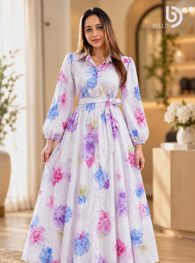 AQUA BLOOM MAXI DRESS