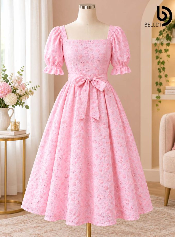 ELARA EYELET SHORT DRESS