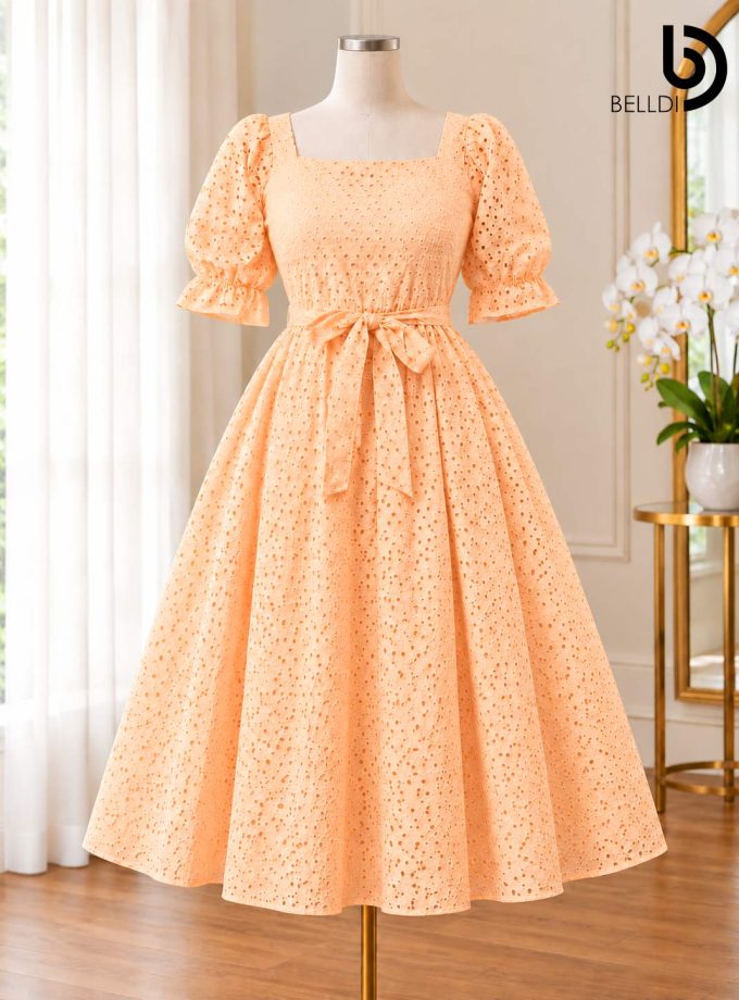 ELARA EYELET SHORT DRESS