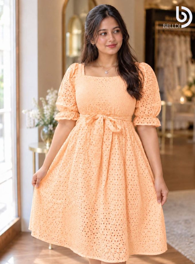 ELARA EYELET SHORT DRESS
