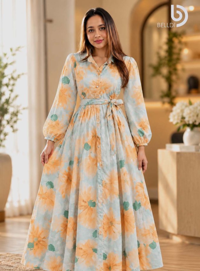 AQUA BLOOM MAXI DRESS