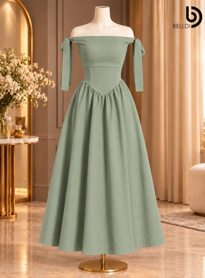 ROYAL TIE-STRAP MAXI DRESS