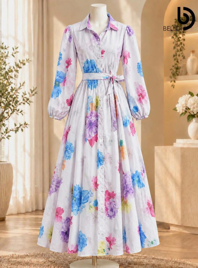 AQUA BLOOM MAXI DRESS