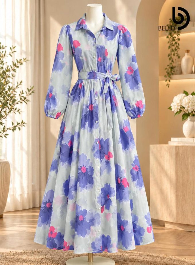 AQUA BLOOM MAXI DRESS