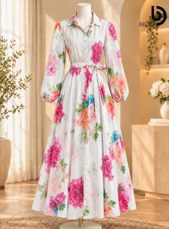 AQUA BLOOM MAXI DRESS