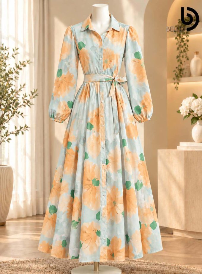 AQUA BLOOM MAXI DRESS