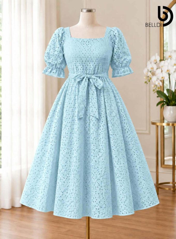ELARA EYELET SHORT DRESS