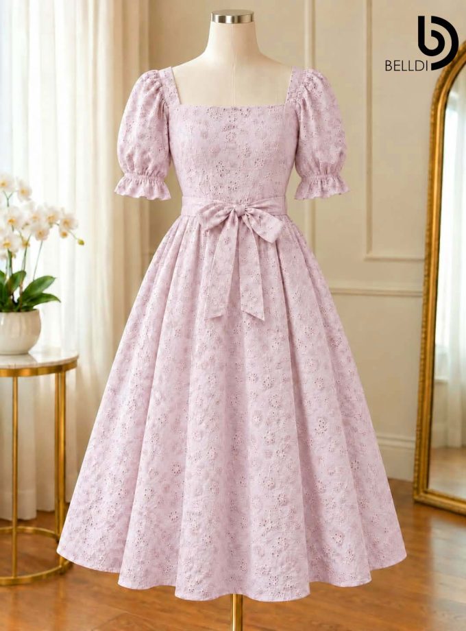 ELARA EYELET SHORT DRESS