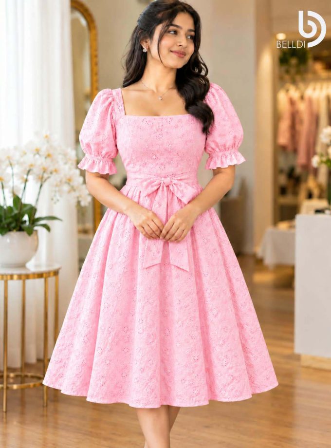 ELARA EYELET SHORT DRESS