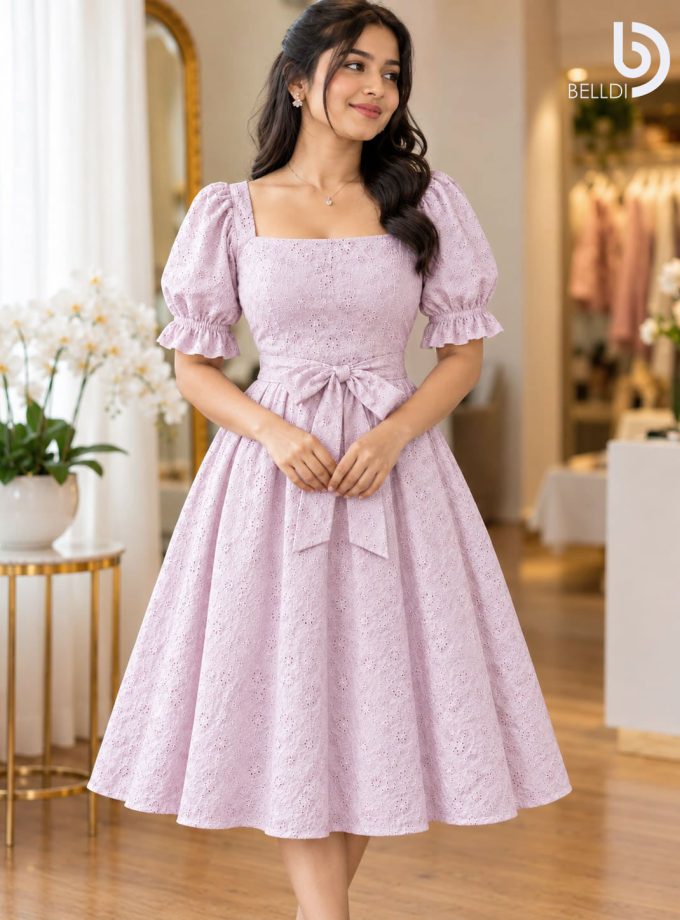 ELARA EYELET SHORT DRESS