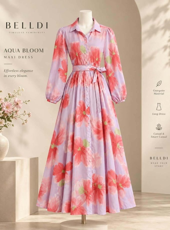AQUA BLOOM MAXI DRESS
