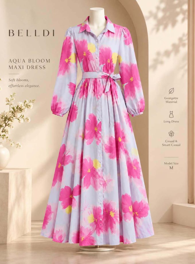 AQUA BLOOM MAXI DRESS