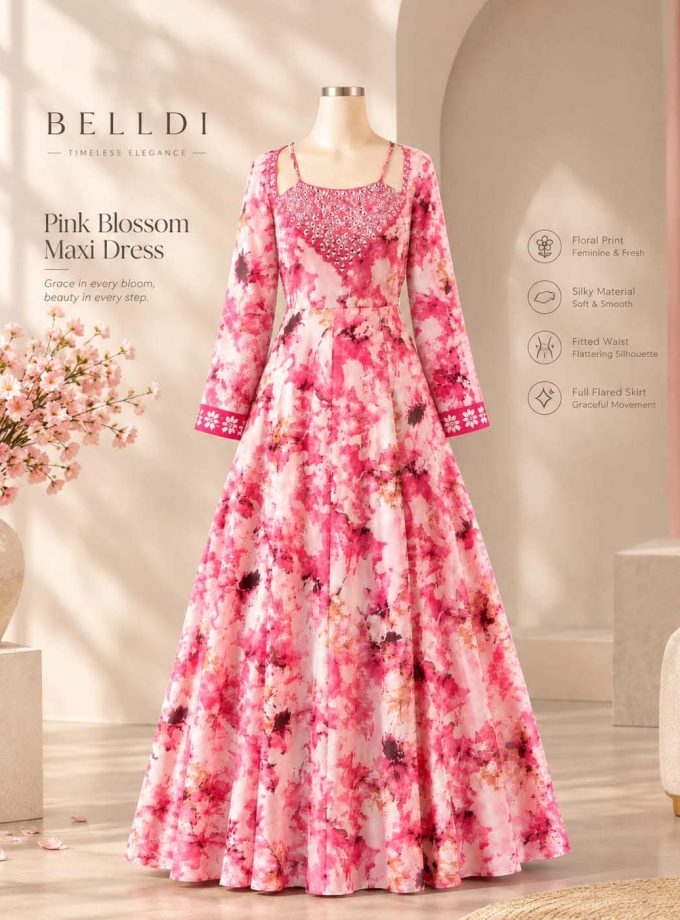 PINK BLOSSOM MAXI DRESS
