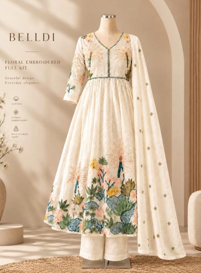 FLORAL EMBROIDERED FULL KIT