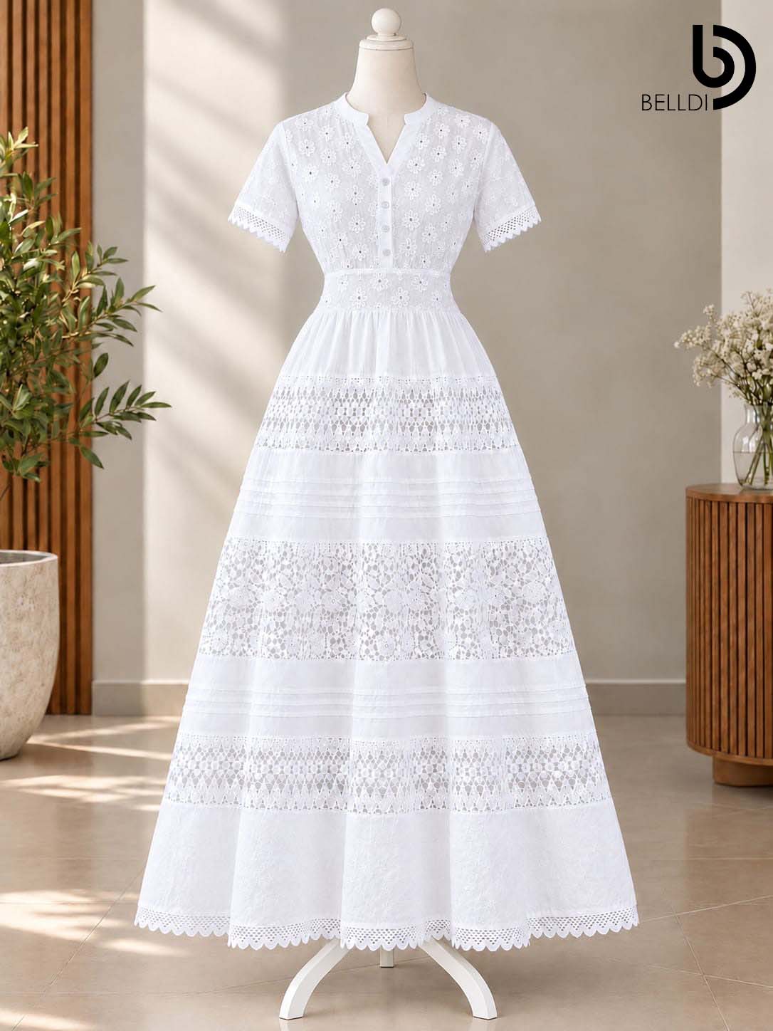 ELEGANT WHITE MAXI FROCK